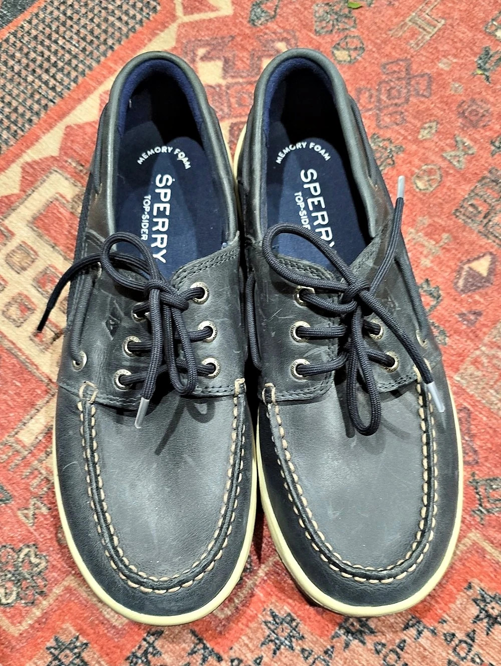 Sperry Billfish 3-Eye Boat Shoe Men's Black Leather. Size 10M